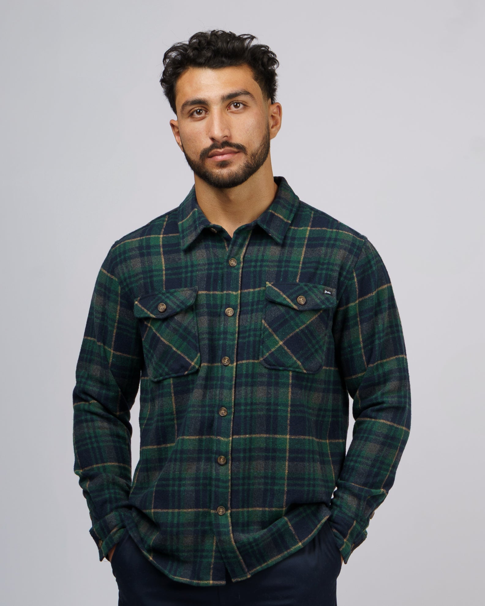 Dustin Flannel Jacket - Navy 