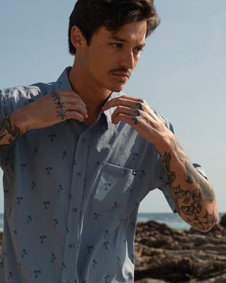 Alton El Tropical S/S Woven Shirt - Light Blue