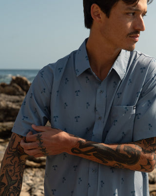 Alton El Tropical S/S Woven Shirt - Light Blue