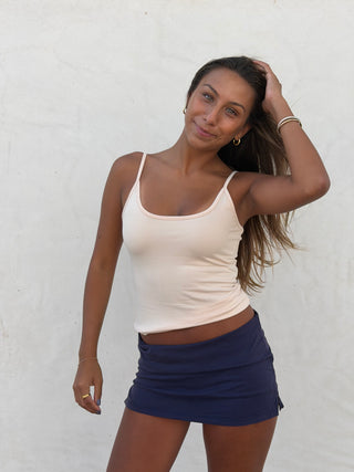 Lele Mar Women's Esme Tank Top - Nude - Nova Skort Navy