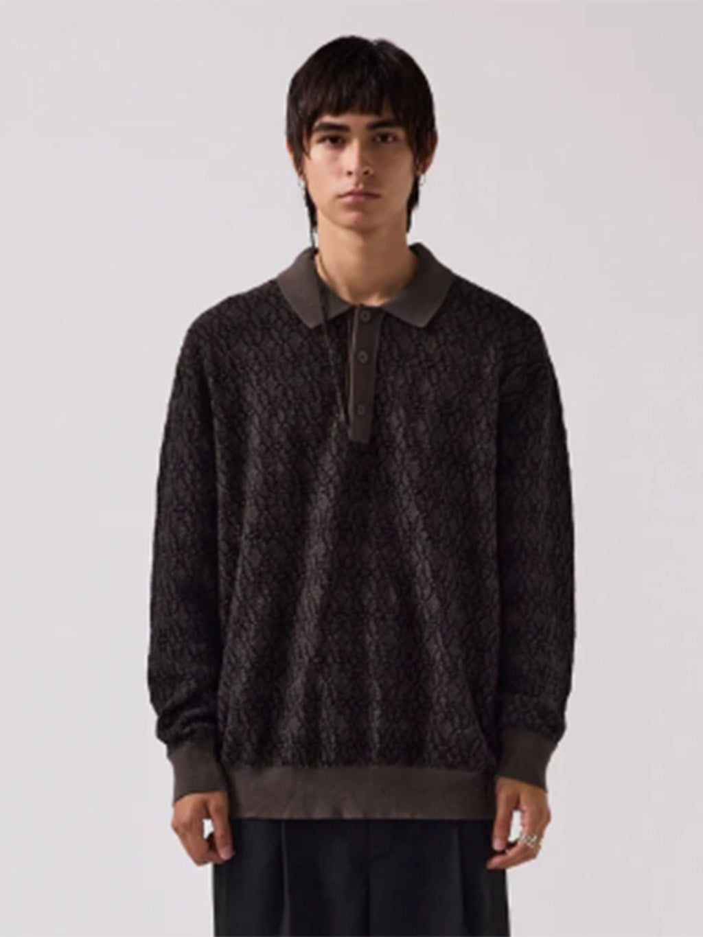 Former Men's Expansion Knit Polo Long Sleeve T-Shirt