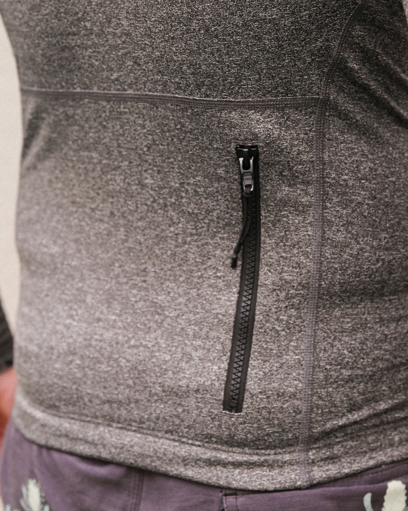 FCS Essential Hooded Long Sleeve Rash Vest- Heather Grey