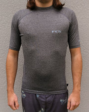 Essential Short Sleeve Rash Vest- Heather Grey