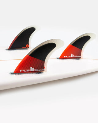 FCS II Accelerator PC Tri Fins - (M) - Red/Black