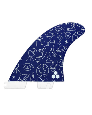 FCS II CI Solution PC Tri Fins - White/Blue