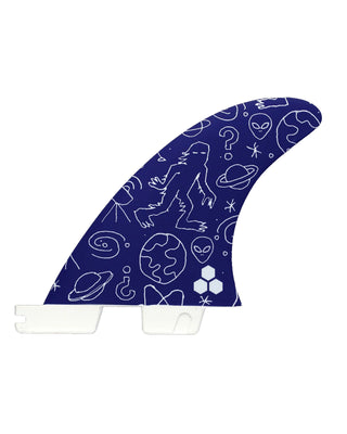 FCS II CI Solution PC Quad Rear Fin Set - White/Blue