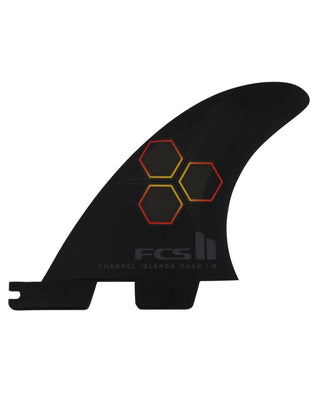 FCS II CI Upright Quad Rear Fin Set - Black/Flame