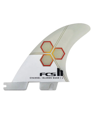 FCS II CI Upright Quad Rear Fin Set - White/Flame