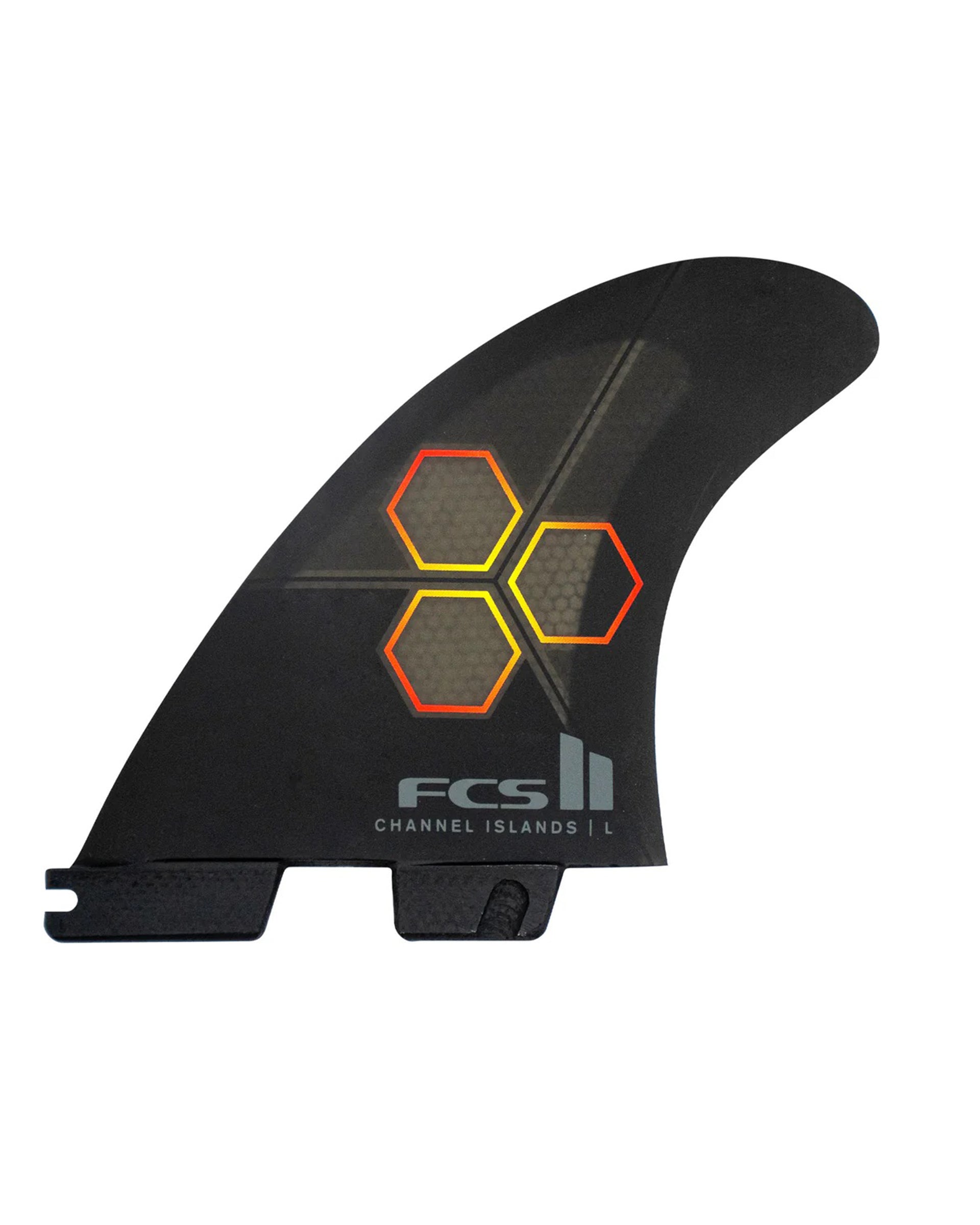 FCS II CI Upright Tri Fin Set (L) - Black/Flame