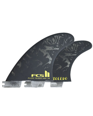 FCS II Filipe Toledo PG Pro Tri Fin Set - Black/Acid