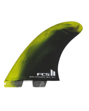FCS II Mark Richards Twin + Stabiliser Surf Fins - Cyber Lime/Black
