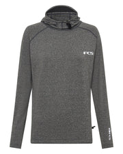 FCS Essential Hooded Long Sleeve Rash Vest- Heather Grey