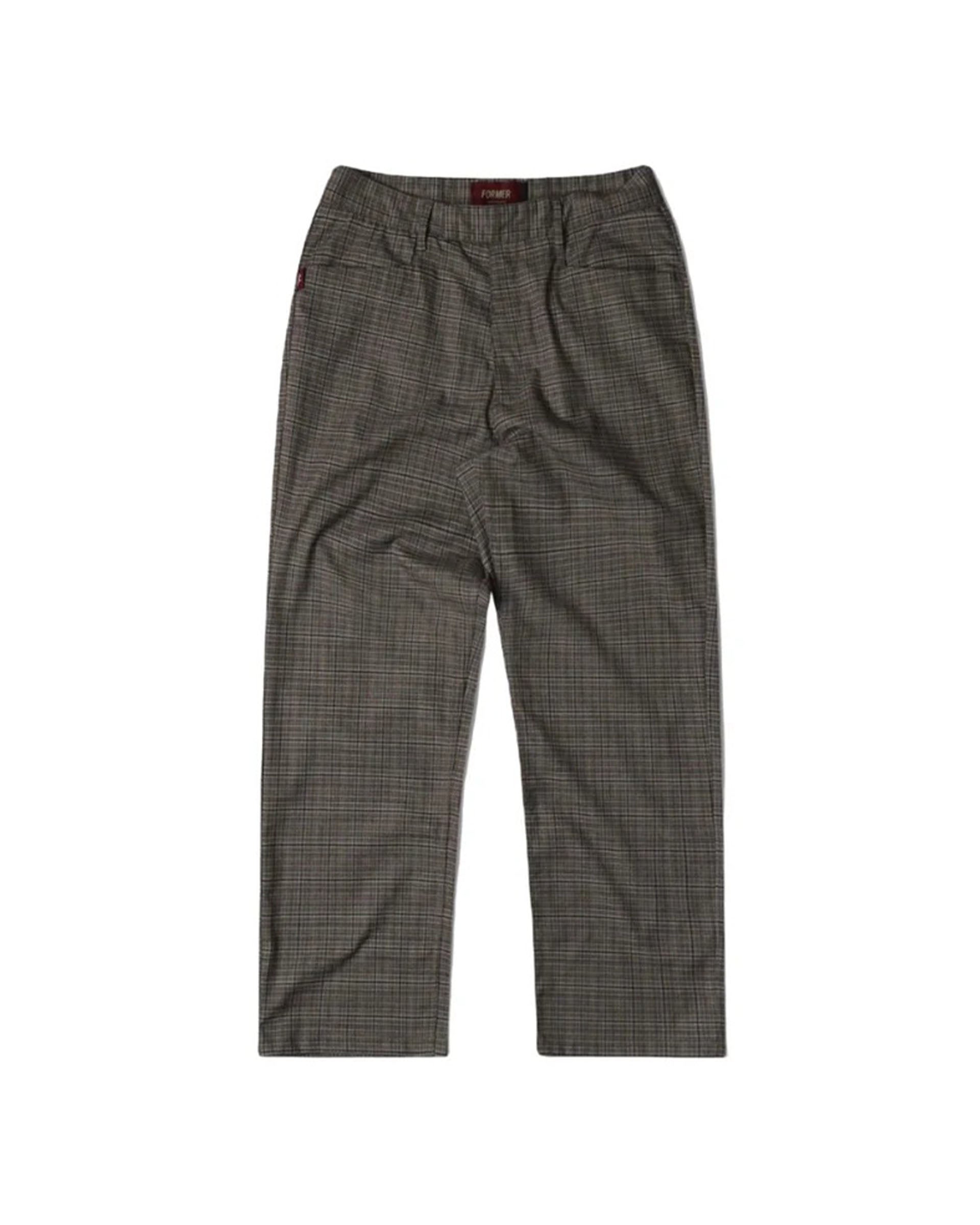 Former AG Slack Pant - Brown Grey Plaid