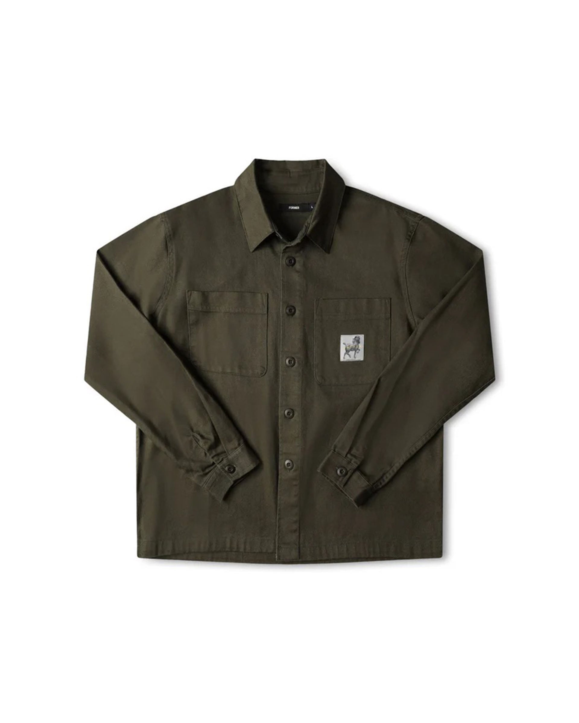 Former Daring Long Sleeve Overshirt - Deep Olive