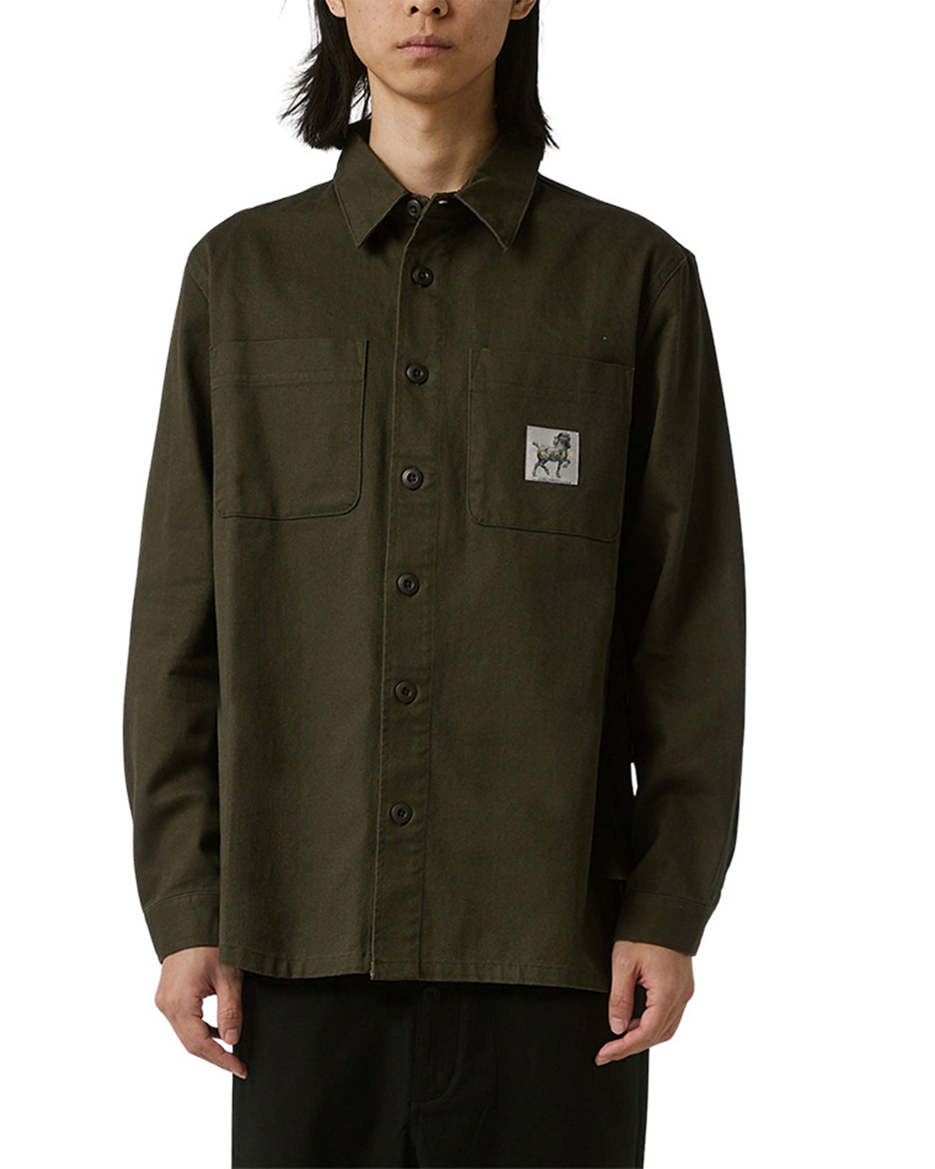 Former Daring Long Sleeve Overshirt - Deep Olive