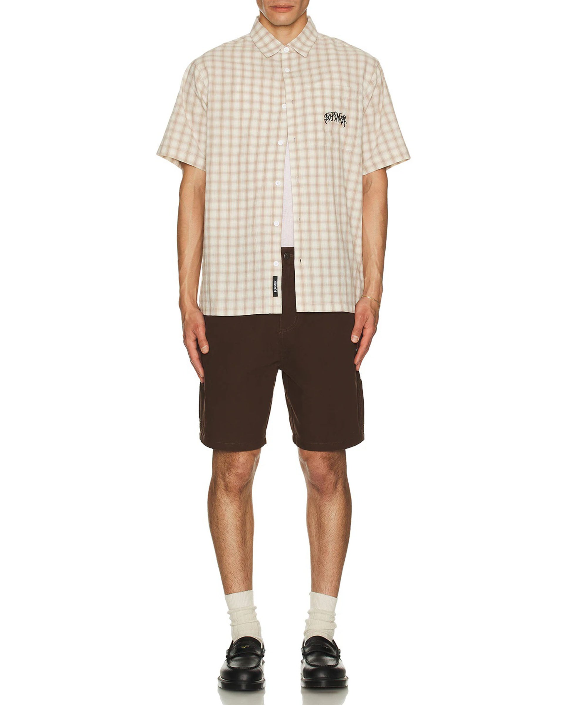 Former Manners Check Short Sleeve Shirt - Taupe