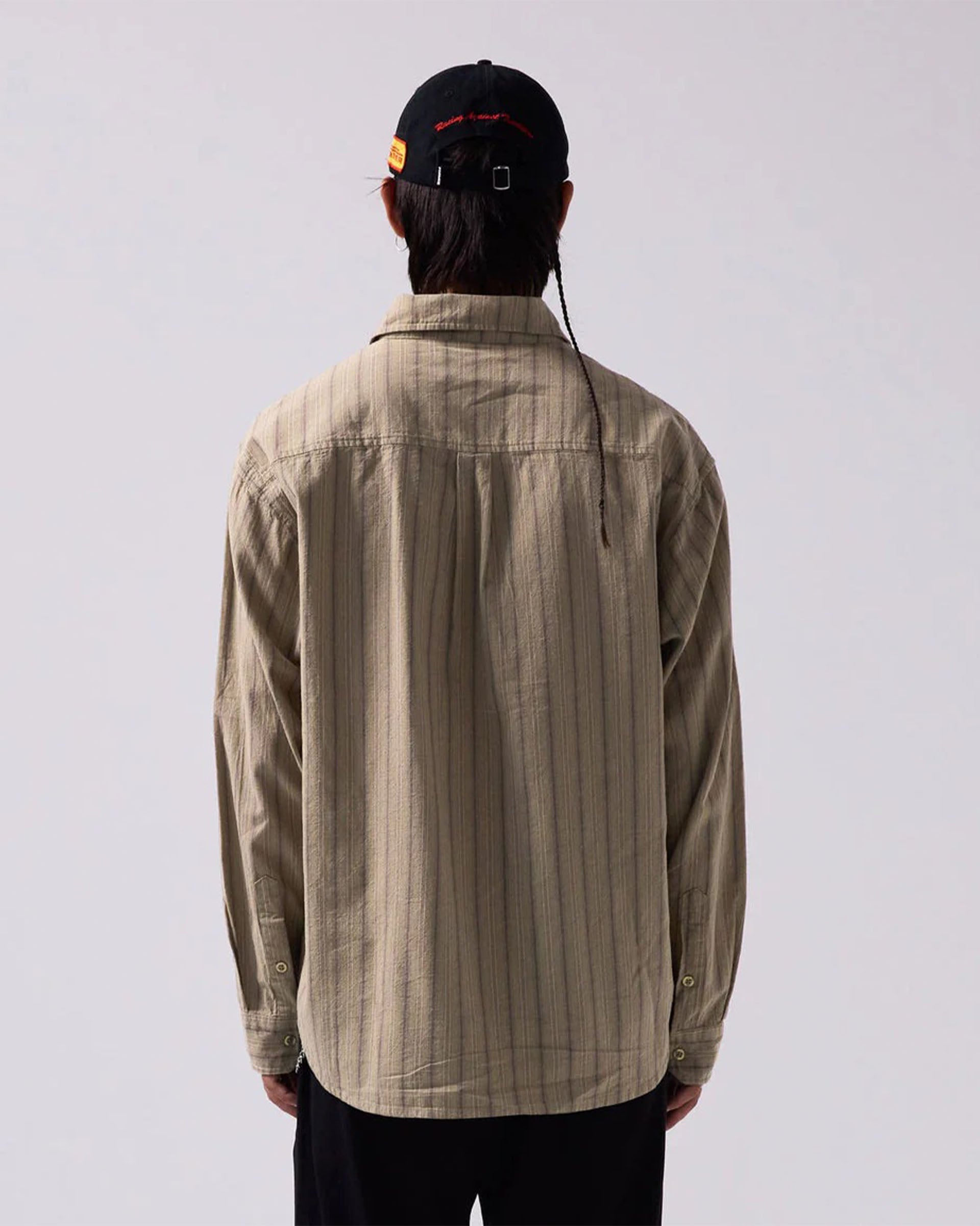 Former Reynolds Striped Long Sleeve Shirt - Moss