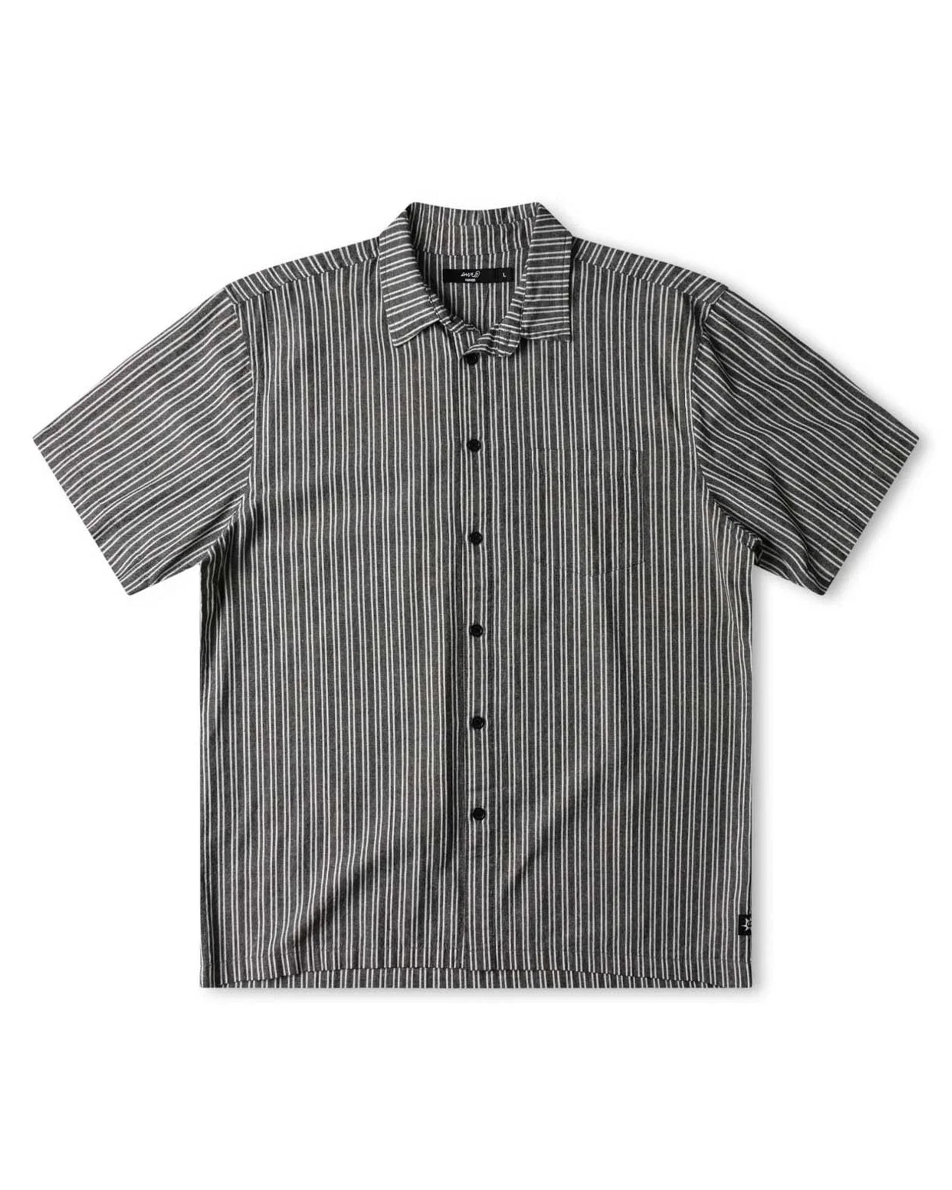 Reynolds Striped S/S Shirt - Black