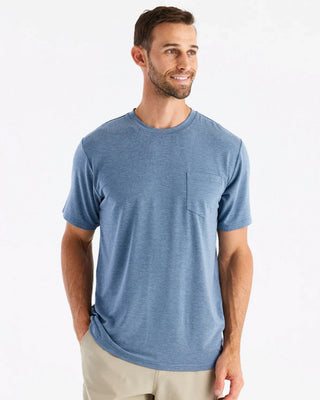 Free Fly Bamboo Flex Pocket Short Sleeve T-Shirt - Heather Deepwater