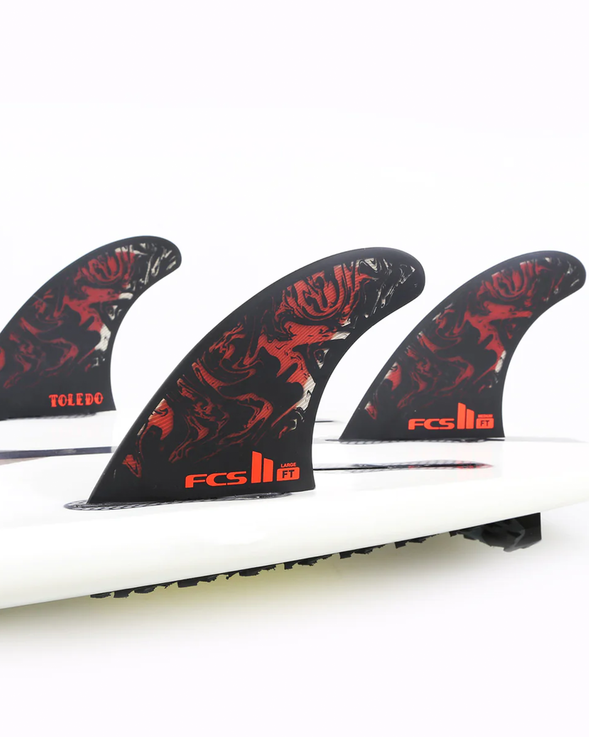 FCS II Filipe Toledo Tri Fins-Blackk/Red