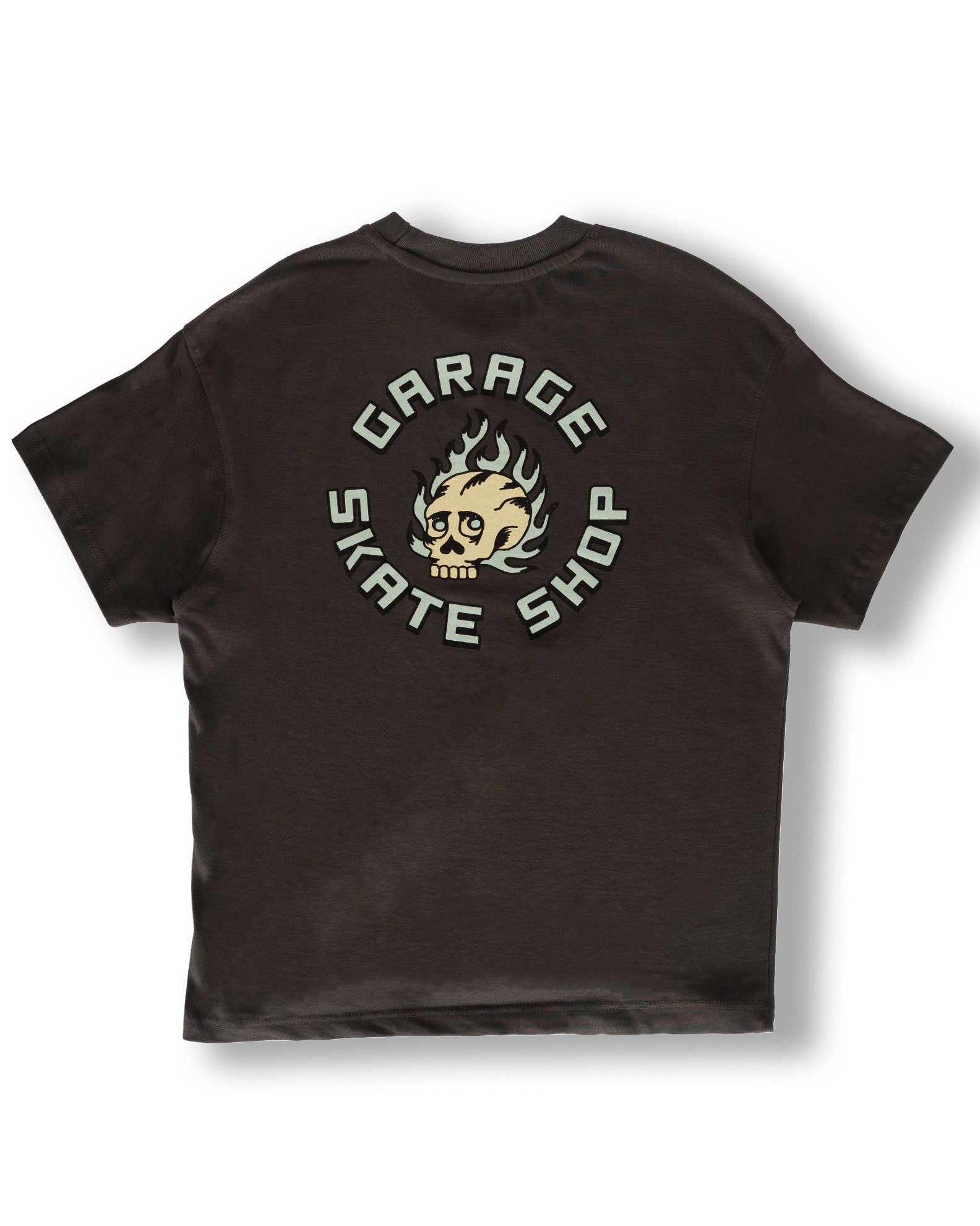 Garage Skateshop Flame Skull Short Sleeve T-Shirt