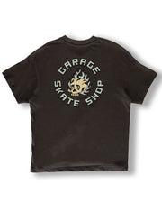 Garage Skateshop Flame Skull Short Sleeve T-Shirt