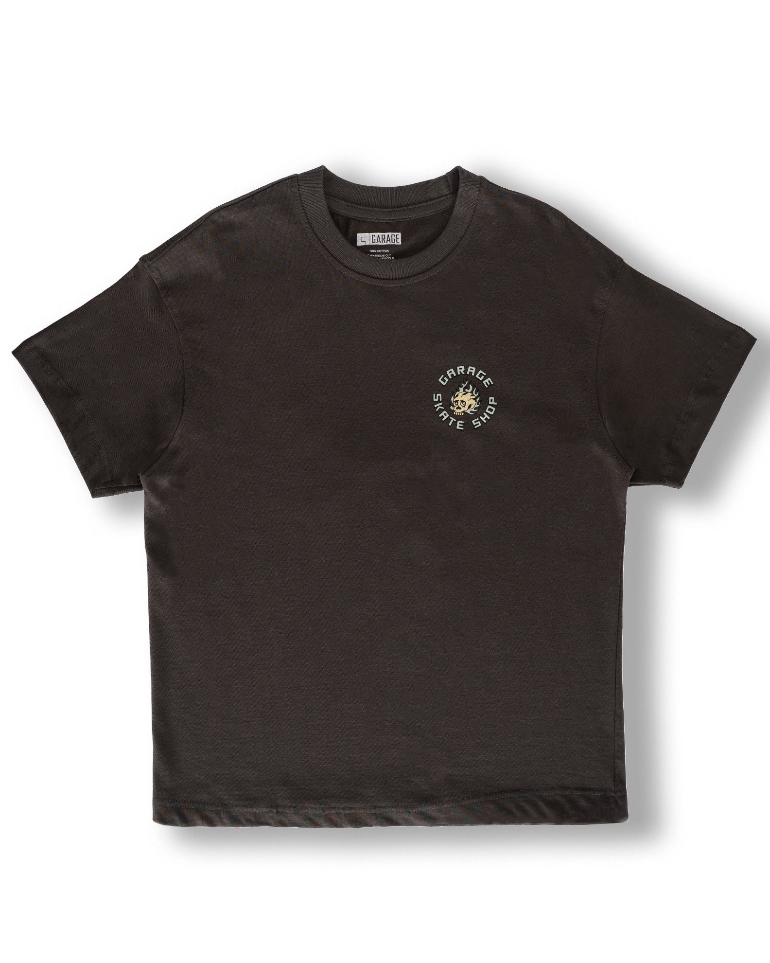 Garage Skateshop Flame Skull Short Sleeve T-Shirt