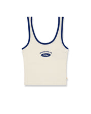 Brixton x Ford Banner Ringer A-Tank Top - Wimbledon White