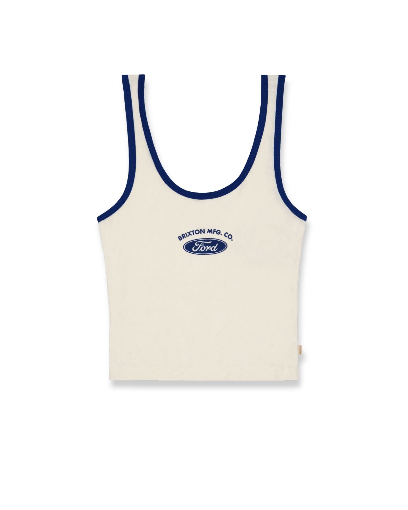Brixton x Ford Banner Ringer A-Tank Top - Wimbledon White