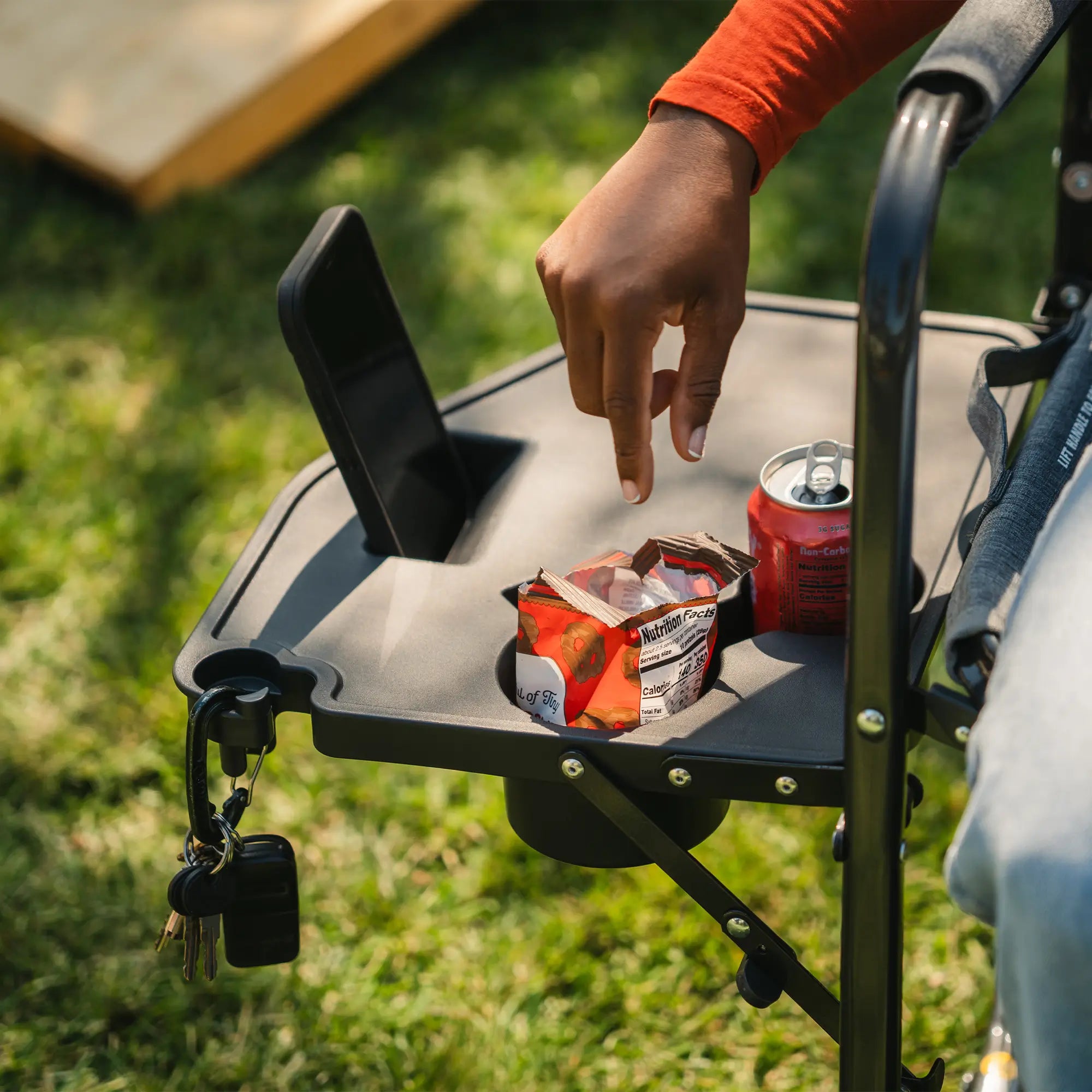 GCI Outdoor Freestyle Rocker™ with Side Table Chair - Heather Pewter