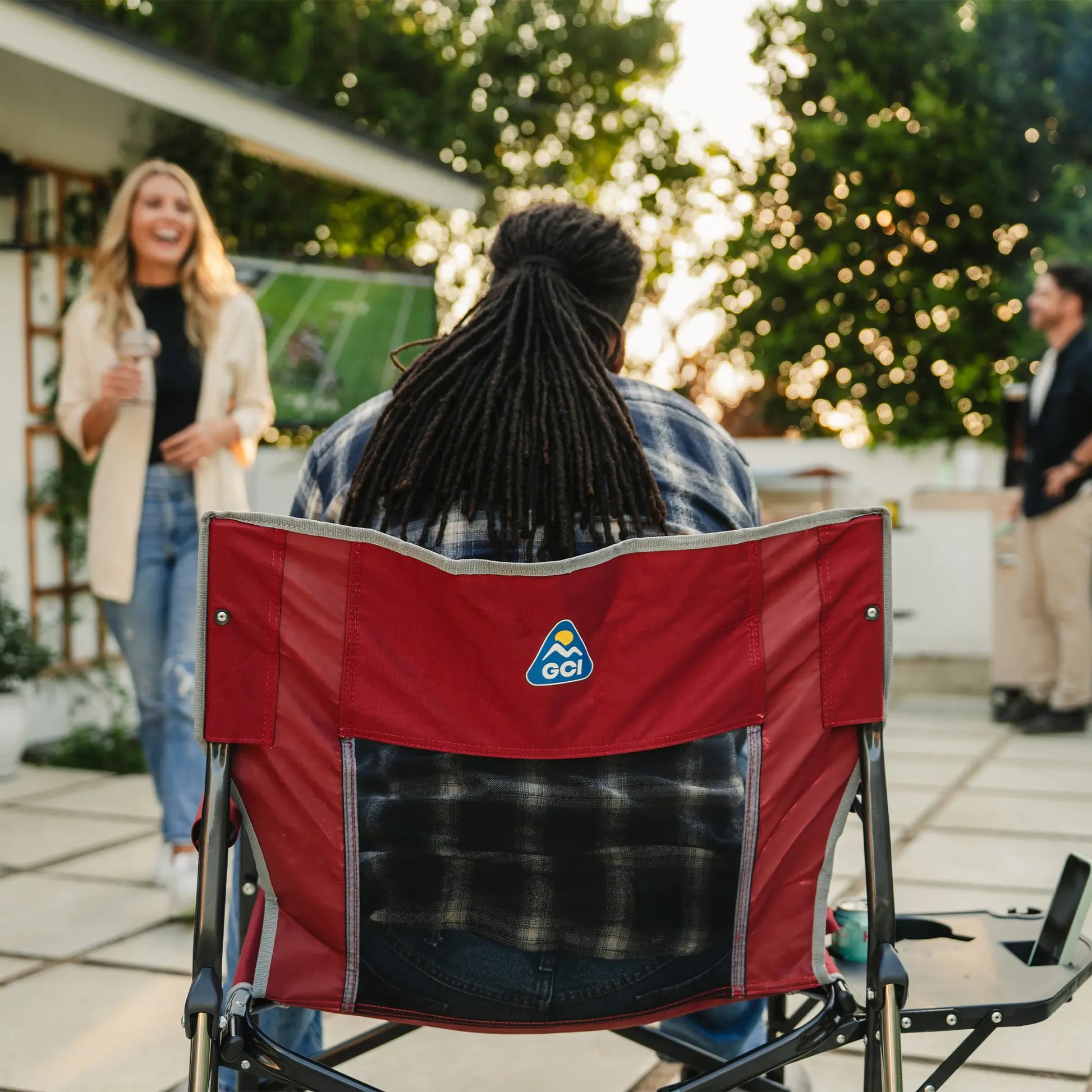 GCI Outdoor Freestyle Rocker XL™ with Side Table Chair - Cinnamon