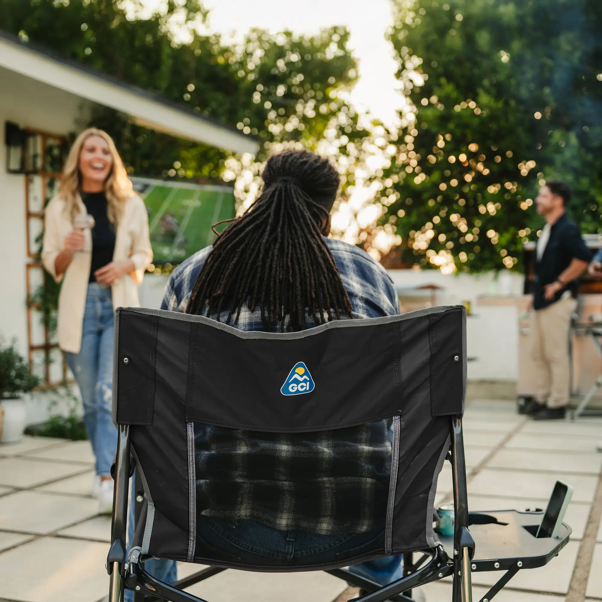 GCI Outdoor Freestyle Rocker XL™ with Side Table Chair - Black
