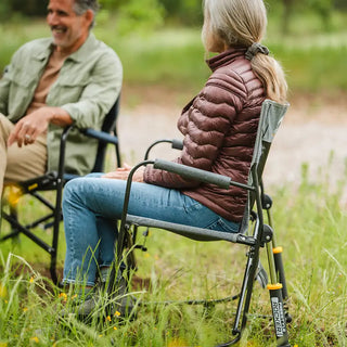 GCI Outdoor Freestyle Rocker™ with Side Table Chair - Heather Pewter
