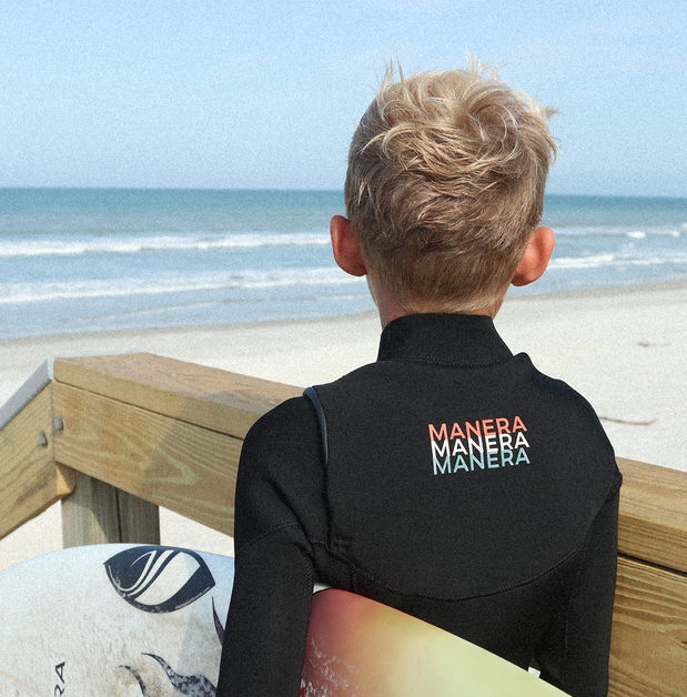 Manera Kids (8-16) Seafarer 3/2mm Chest Zip Fullsuit Wetsuit - Black