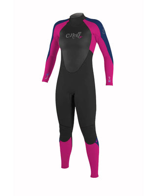 O'Neill Girl's Epic 3/2MM Back Zip Fullsuit - Black/Berry/Navy