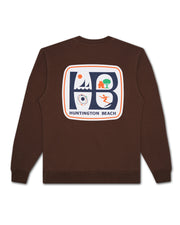 HB City Logo Crewneck Sweatshirt - Brown