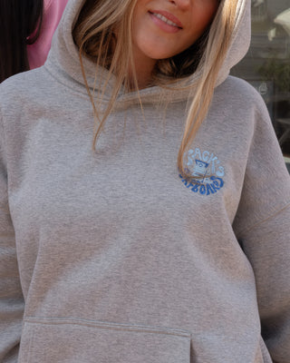 HB Tower Palm Embroidered Pullover Hoodie - Heather Gray
