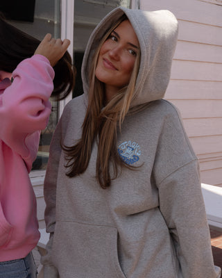 HB Tower Palm Embroidered Pullover Hoodie - Heather Gray