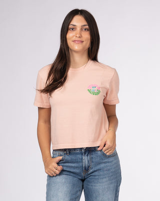 HB Tower Palm Boxy S/S Tee - Peachy