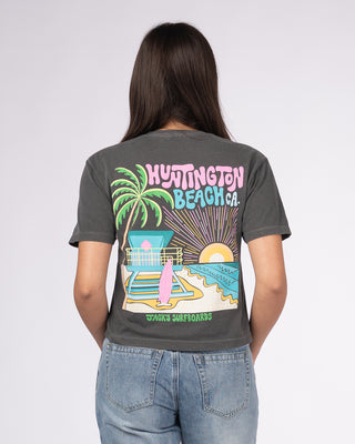 HB Tower Palm Boxy S/S Tee - Pepper