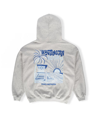HB Tower Palm Pullover Hoodie - Heather Gray