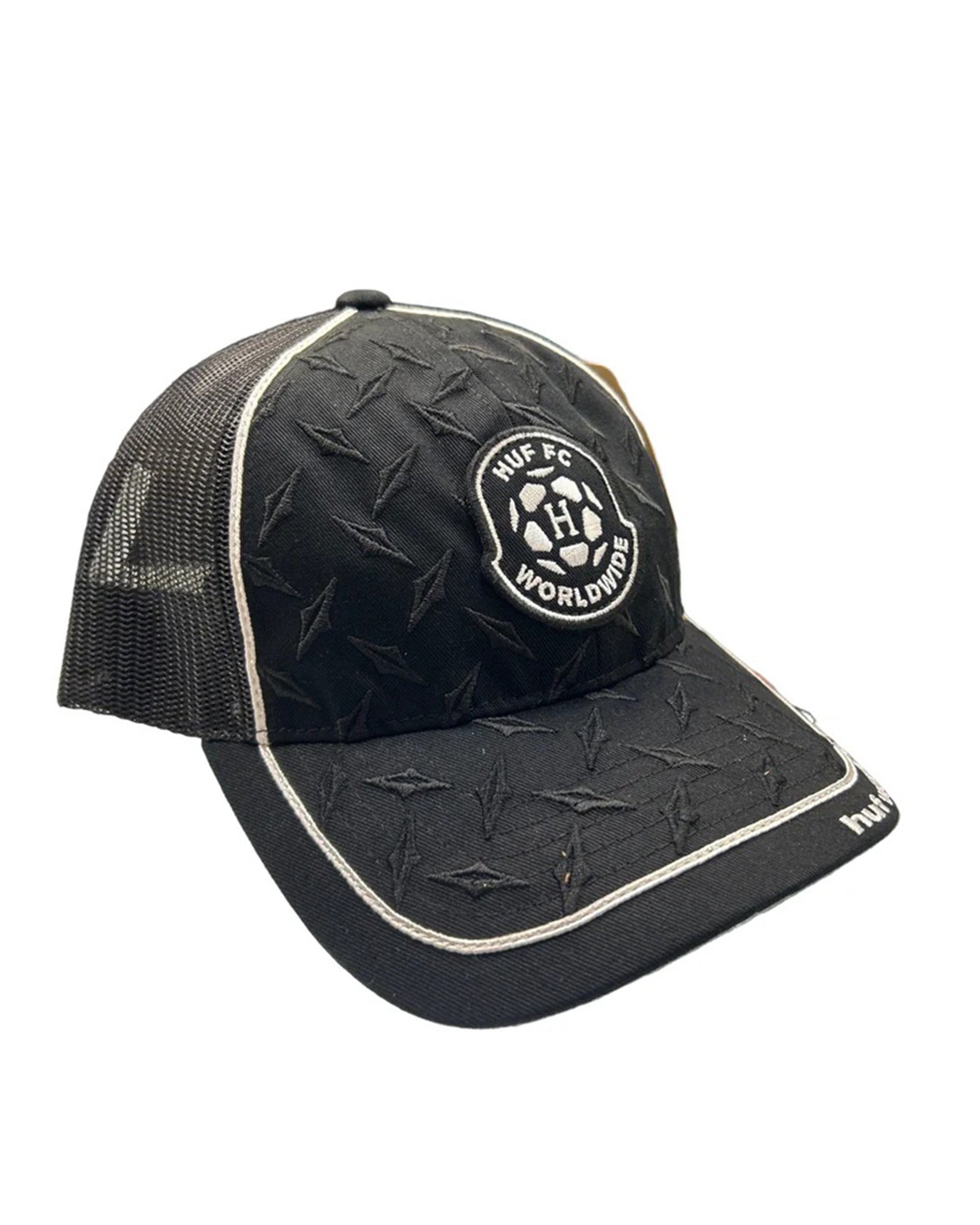 Huf Worldwide Diamond Plate Trucker Hat - Black