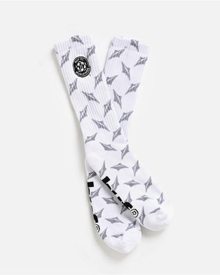 Huf Worldwide Diamond Plate Crew Socks - White