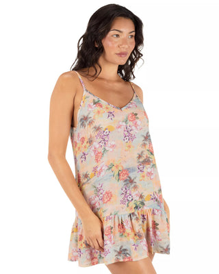 Hurley Women's Scenic Sunset V-Neck Mini Swim Dress - Shell Pink Multi