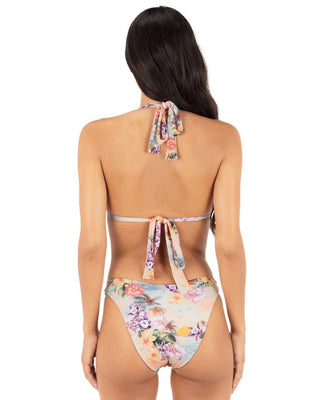 Hurley Women's Scenic Sunset Moderate Scoop Knot Swim Bottom - Shell Pink Multi