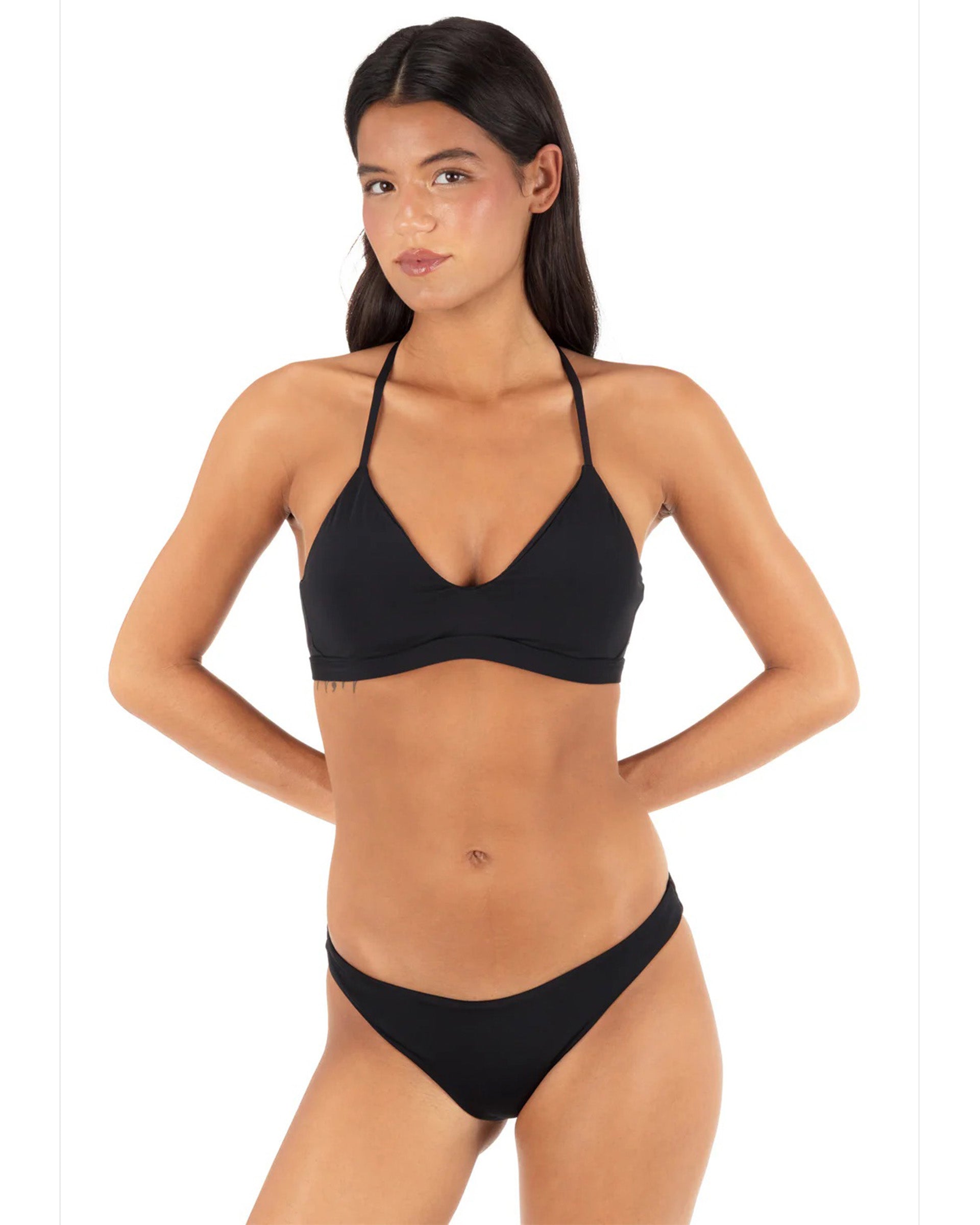 Hurley Women's Solid Adjustable Bikini Top - Black