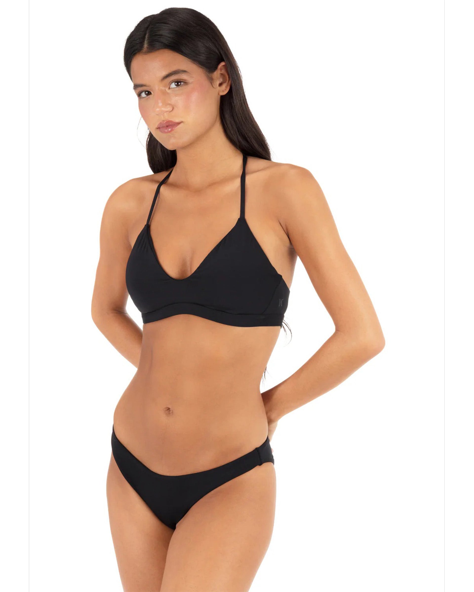 Hurley Women's Solid Adjustable Bikini Top - Black