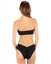 Hurley Women's Solid V Moderate Hiphugger Bikini Bottom - Black