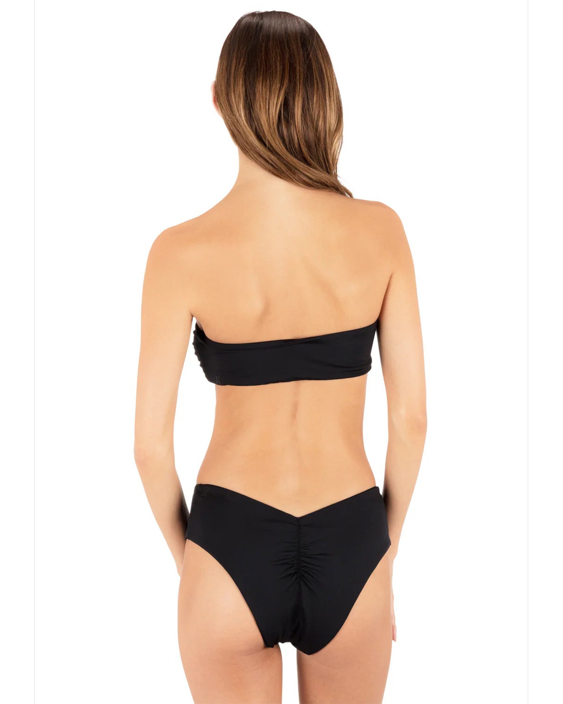 Hurley Women's Solid V Moderate Hiphugger Bikini Bottom - Black