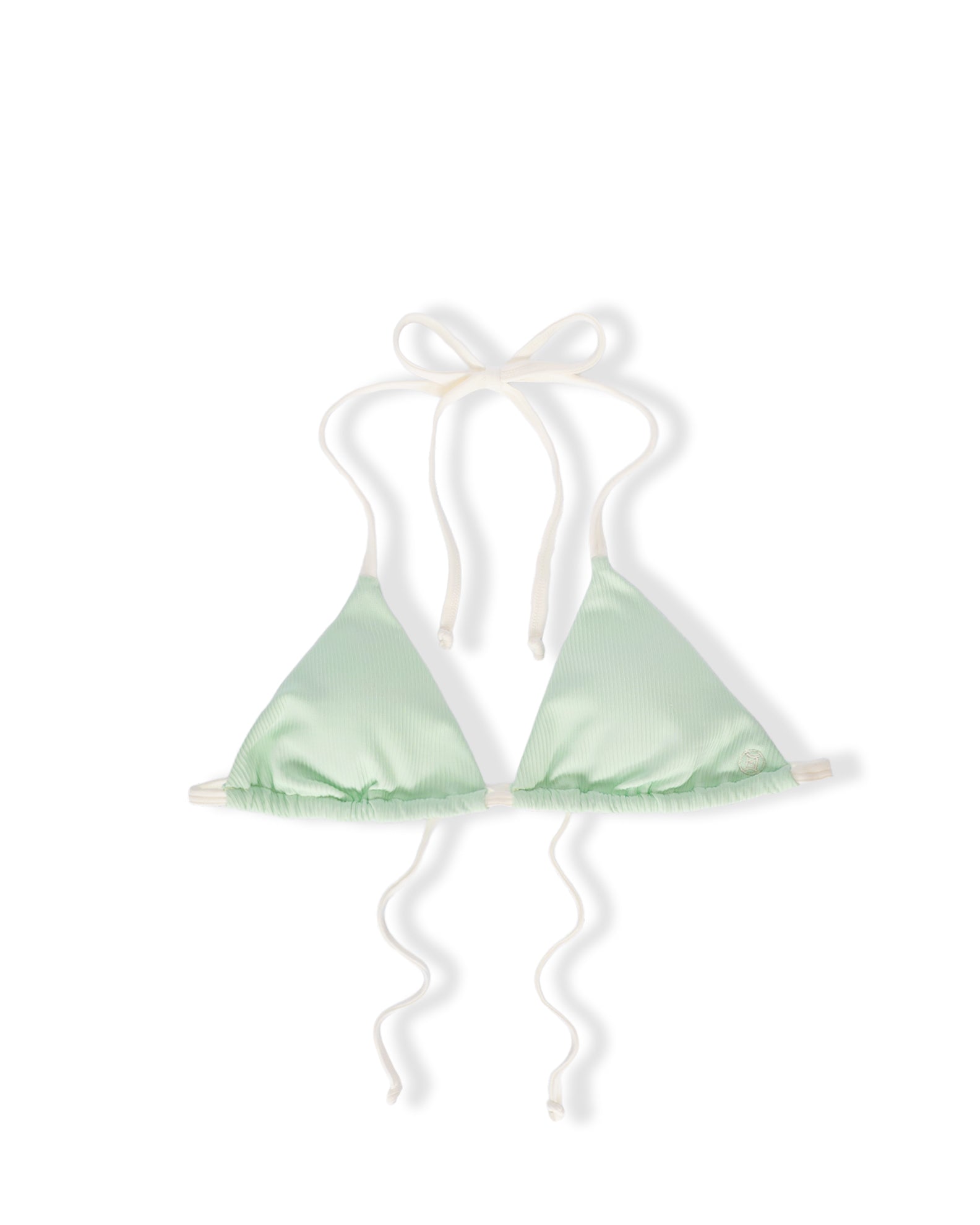 Hartley Ribbed Triangle Swim Top - Mint/Cloud